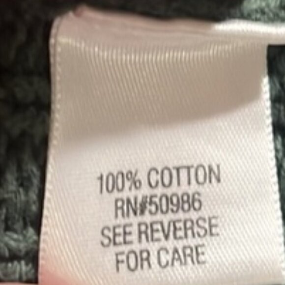 Croft & Barrow Green Chunky Cable Knit Turtleneck Cotton Pullover Sweater Large - Picture 8 of 9